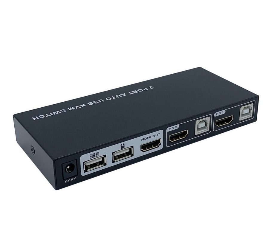 KVM Switch Aisens HDMI 1U-2PC USB 4K 60HZ com Alimentao 1